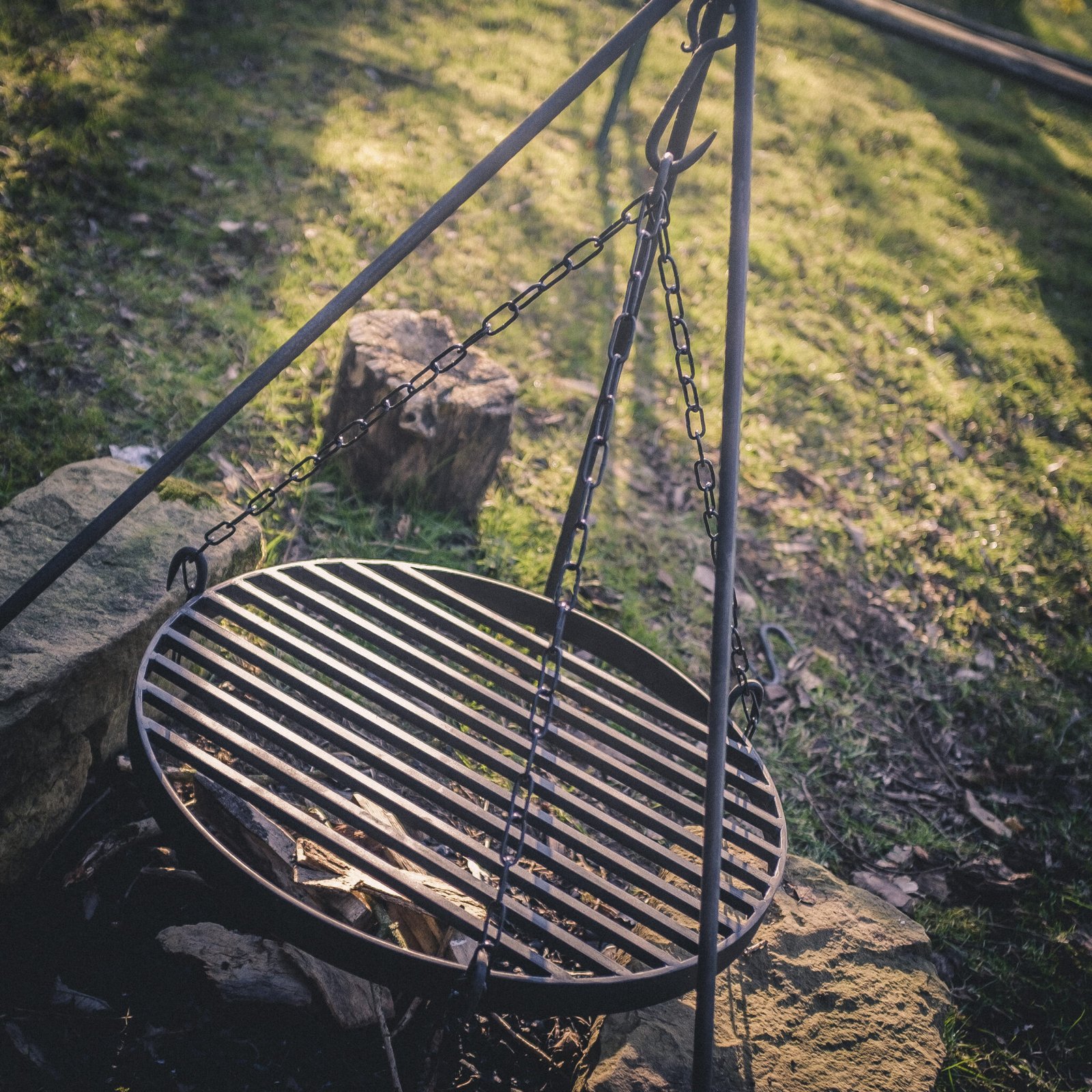 Hanging Grill for Campfire Tripod Gate Foot