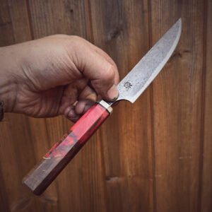 Bespoke Hand Forged Chef Knife - Red 130mm