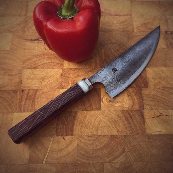 Bespoke Hand Forged Chef Knife - Red Oak 160mm